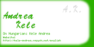 andrea kele business card